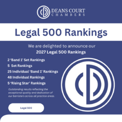 Deans Court Chambers Legal 500 Rankings Update